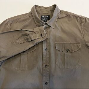 Filson Olive Green Button-Up Shirt